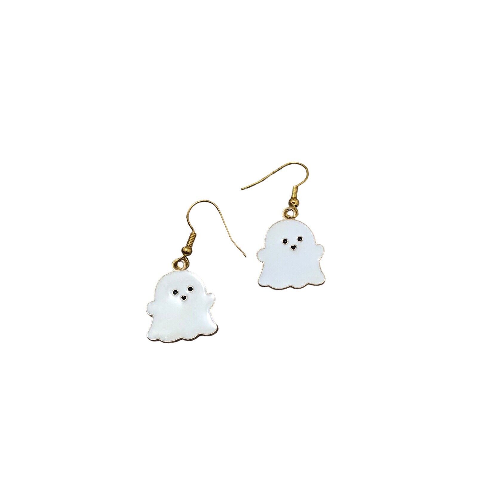 Halloween Ghost White Gold Tone Dangle Earrings 12$